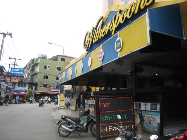 Exterior of Witherspoons Sports Bar in Pattaya