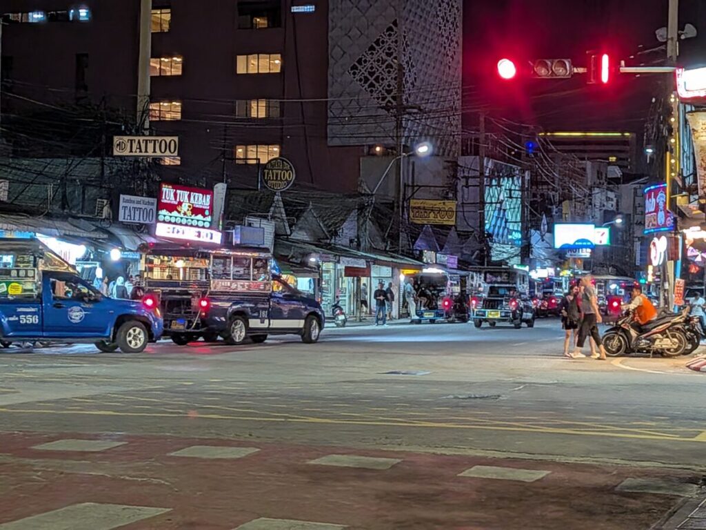 Safe transportation options like Bolt and Songthaew