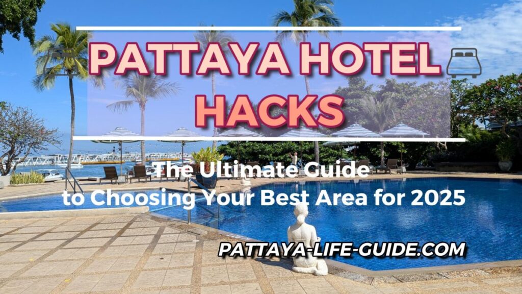 The daytime Pattaya skyline with a clear blue ocean and high-rise hotels, representing the best areas to stay guide.