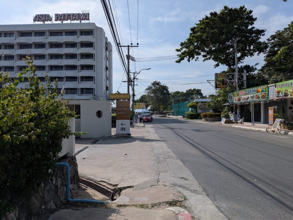 Entrance of Asia Pattaya Hotel viewed from Phra Tam Nak 4 Alley in Pattaya