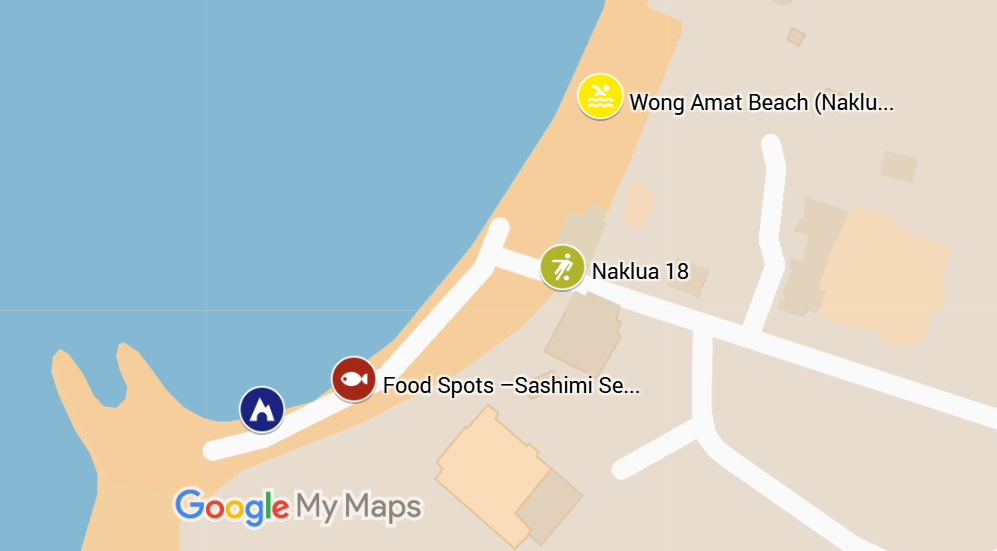 Wong Amat Beach Naklua 18 area map in Pattaya