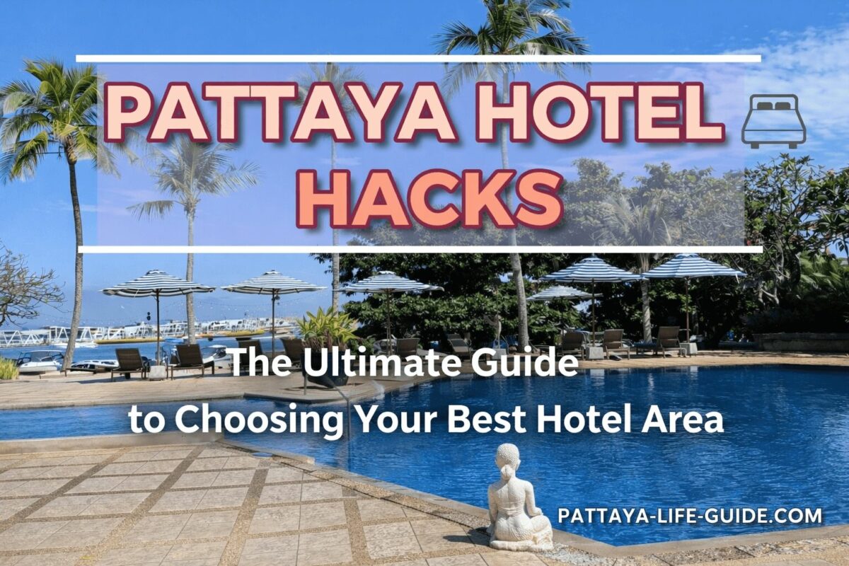 Pattaya hotel area guide cover image showing a resort pool in Thailand