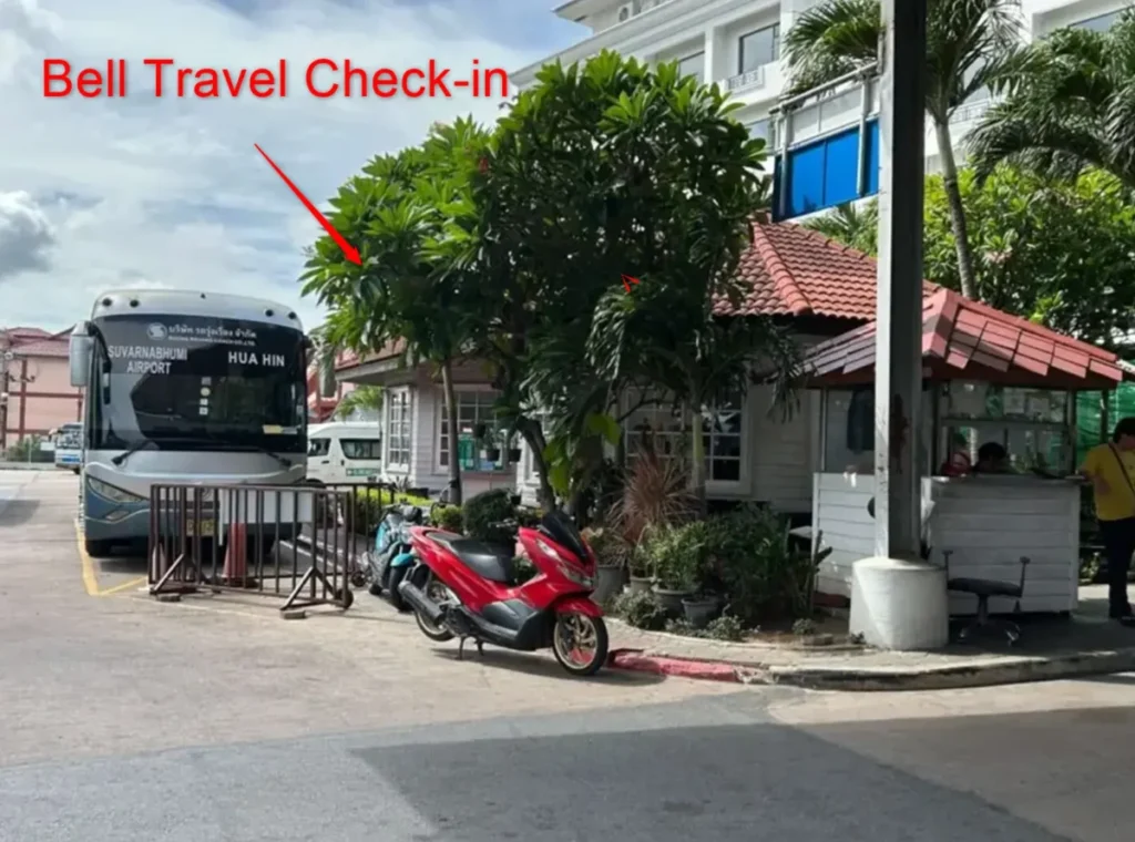 Bell Travel Service bus parked at North Pattaya Bus Terminal