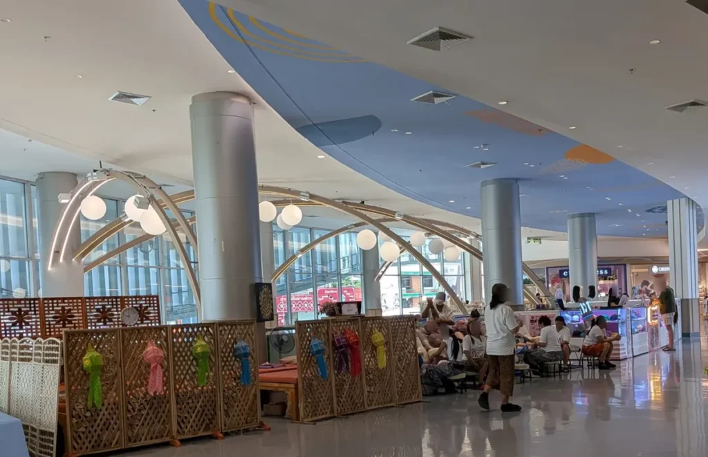 Shopping arcade with massage shops inside Big C Place Pattaya Klang shopping complex