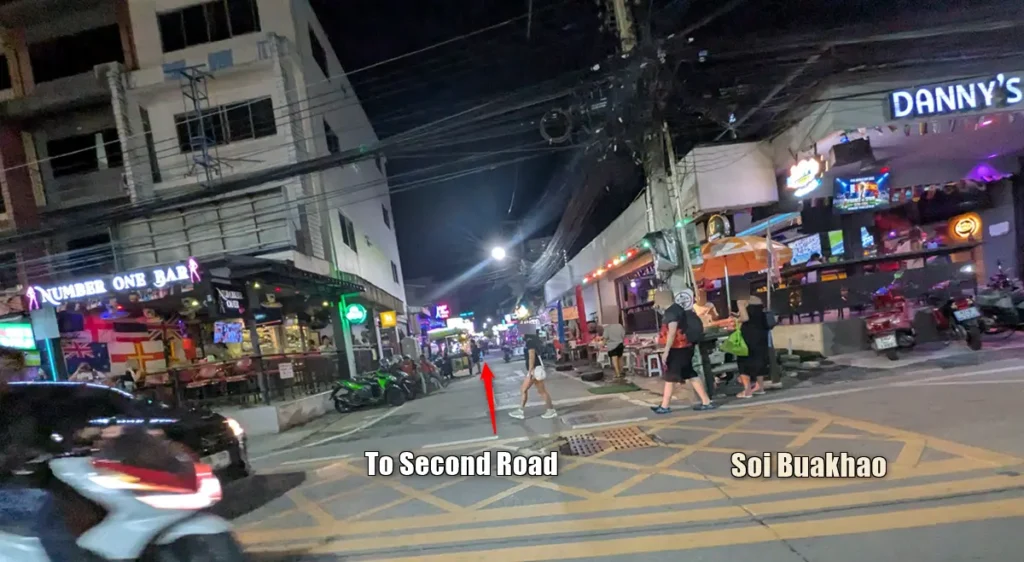 Night view of the Myth Night Connection from Soi Buakhao