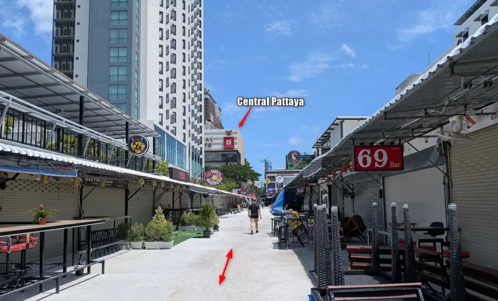 Midway section of the New Second Road Connector through the newly developed bar and café