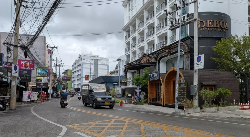Soi Buakhao in front of DeBua Hotel Pattaya