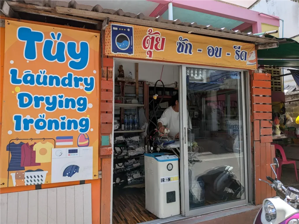 Local laundry shop on Soi Buakhao in Pattaya